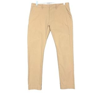 J Crew Pants Mens 32x30 Fits 34 Khaki Flex Slim Golf Preppy‎ AA712 Polyester